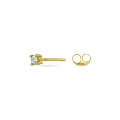 Boucles D'oreilles Puces Clavie Or Jaune Diamant -Garmin Soldes B3OFJDW039 view2