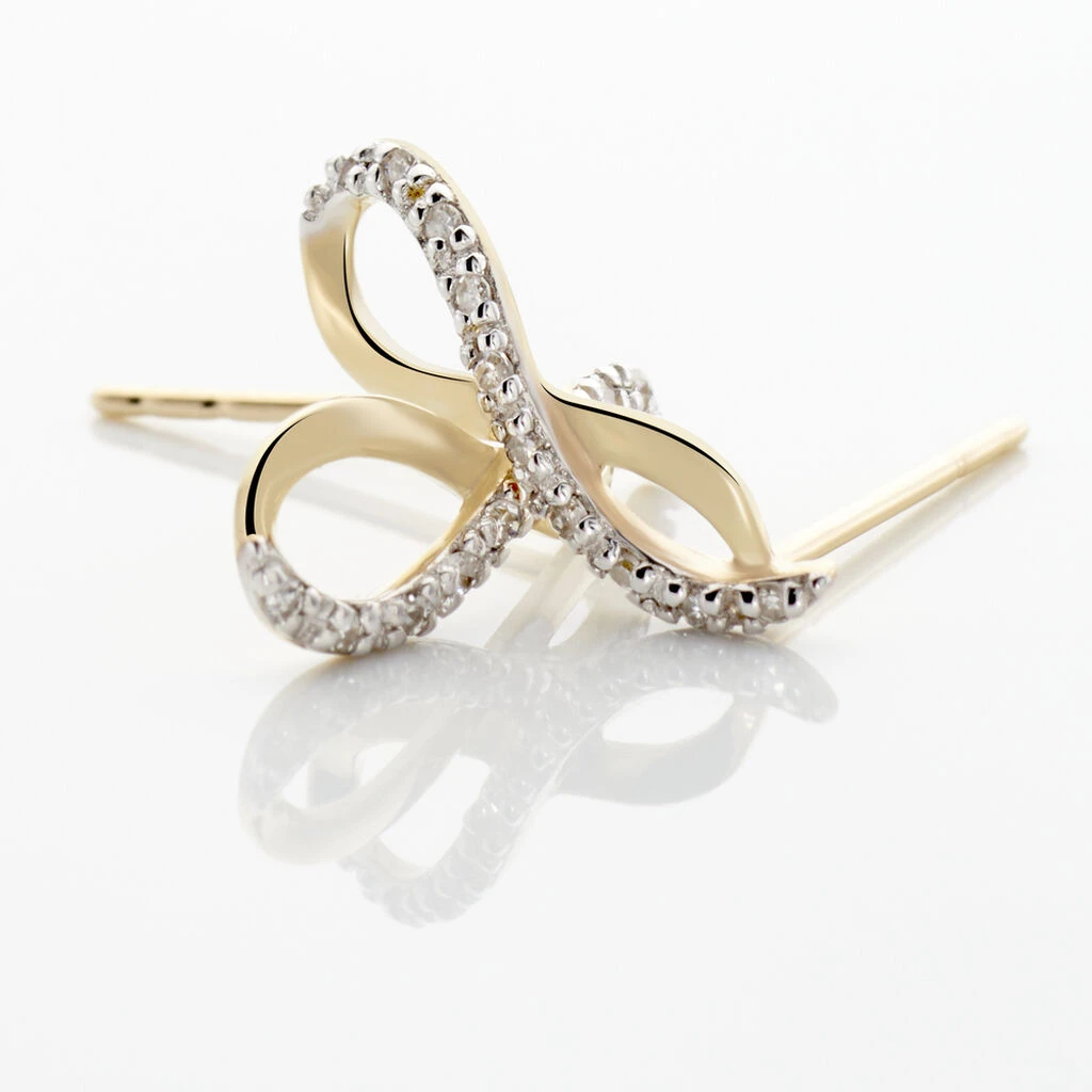 Boucles D'oreilles Puces Samy Or Jaune Diamant 5 Boucles D'oreilles Puces Samy Or Jaune Diamant – Image 3