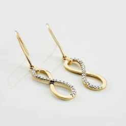 Boucles D'oreilles Pendantes Infino Or Jaune Diamant -Garmin Soldes B3OFJDW204 view2