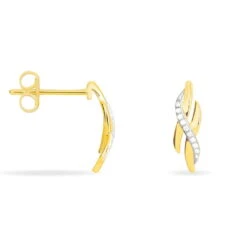 Boucles D'oreilles Puces Ester Or Jaune Diamant -Garmin Soldes B3OFJDW210 view1