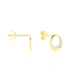 Boucles D'oreilles Puces Batoul Or Jaune Diamant