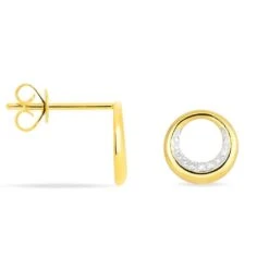 Boucles D'oreilles Puces Batoul Or Jaune Diamant -Garmin Soldes B3OFJDW213 view2