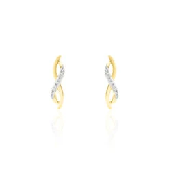 Boucles D'oreilles Puces Smina Or Jaune Diamant