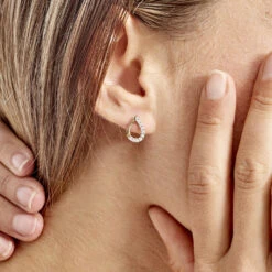 Boucles D'oreilles Puces Chrystalise Or Jaune Diamant -Garmin Soldes B3OFJDW582 model1