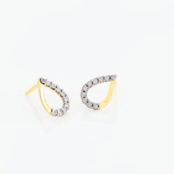 Boucles D'oreilles Puces Chrystalise Or Jaune Diamant -Garmin Soldes B3OFJDW582 view2