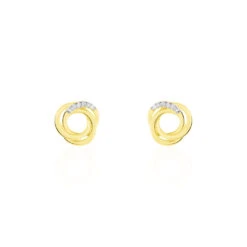 Boucles D'oreilles Puces Syrena Or Jaune Diamant