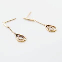 Boucles D'oreilles Pendantes Marganela Or Jaune Diamant -Garmin Soldes B3OFJDW631 view2