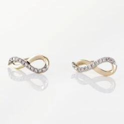 Boucles D'oreilles Puces Osanna Or Jaune Diamants -Garmin Soldes B3OFJDW639 view2