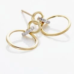 Boucles D'oreilles Puces Or Jaune Agnessa Diamants -Garmin Soldes B3OFJDW657 view2