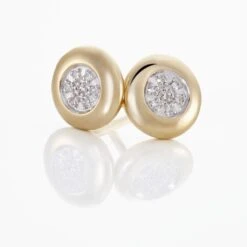 Boucles D'oreilles Puces Or Jaune Laurissa Diamants -Garmin Soldes B3OFJDW668 view2