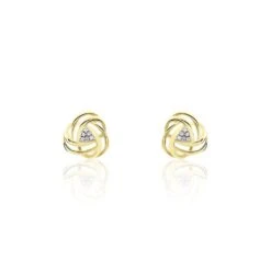 Boucles D'oreilles Puces Or Jaune Afua Diamants