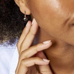 Boucles D'oreilles Pendantes Semi-baroque Or Jaune Perle De Tahiti -Garmin Soldes B3OFJHH049 model1