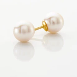 Boucles D'oreilles Puces Akoya Or Jaune Perle De Culture D'akoya -Garmin Soldes B3OFJK2001 view2