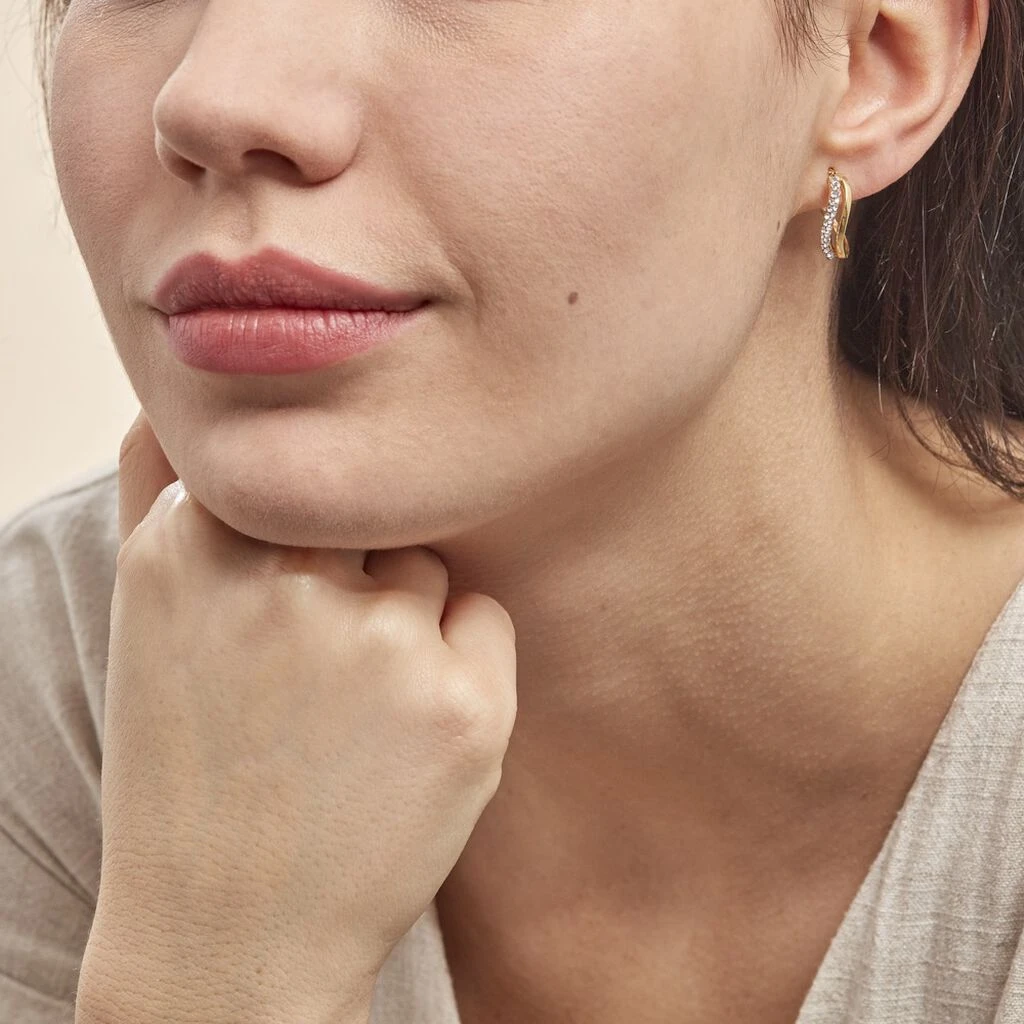 Créoles Hera Or Jaune Strass 7 Créoles Hera Or Jaune Strass – Image 5