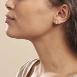 Boucles D'oreilles Puces Youssa Barrettes Or Jaune Strass -Garmin Soldes B3OFJPW290 model0