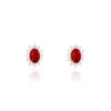 Boucles D'oreilles Puces Vladimir Or Jaune Diamant Et Rubis