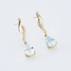 Boucles D'oreilles Pendantes Or Jaune Assaf Topaze -Garmin Soldes B3OFJT4001 view2