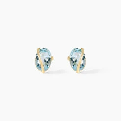 Boucles D'oreilles Puces Prudencia Or Jaune Topaze