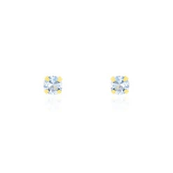 Boucles D'oreilles Puces Daria Serti Griffe 2 Or Jaune Oxyde
