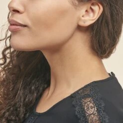 Boucles D'oreilles Puces Daria Serti Griffe 2 Or Jaune Oxyde -Garmin Soldes B3OFJTB016 model0