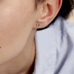 Boucles D'oreilles Puces Daria Serti Griffe 3 Or Jaune Oxyde -Garmin Soldes B3OFJTB017 model1