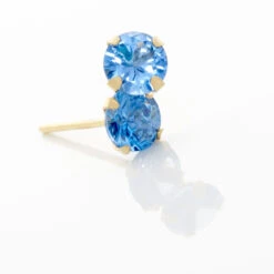 Boucles D'oreilles Puces Daria Serti Griffe 3 Or Jaune Oxyde -Garmin Soldes B3OFJTB017 view2