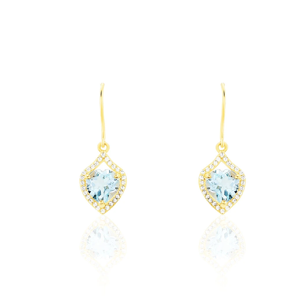 Boucles D'oreilles Pendantes Rosaline Or Jaune Topaze Et Oxyde 3 Boucles D'oreilles Pendantes Rosaline Or Jaune Topaze Et Oxyde