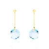 Boucles D'oreilles Pendantes Ludmille Or Jaune Topaze