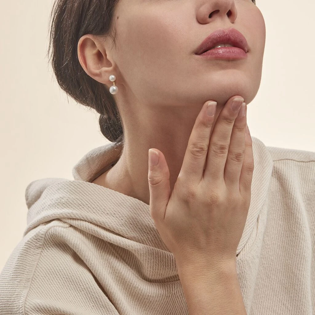 Bijoux D'oreilles Seona Or Jaune Perle De Culture 6 Bijoux D'oreilles Seona Or Jaune Perle De Culture – Image 4