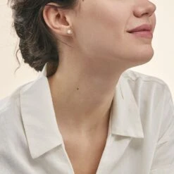 Boucles D'oreilles Puces Aloys Or Jaune Perle De Culture -Garmin Soldes B3OFJU2244 model0