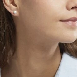 Boucles D'oreilles Puces Kesya Nacres Bouton Or Jaune Perle De Culture -Garmin Soldes B3OFJU2333 model0