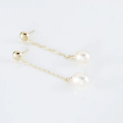 Boucles D'oreilles Pendantes Adriette Or Jaune Perle De Culture -Garmin Soldes B3OFJU2353 view3