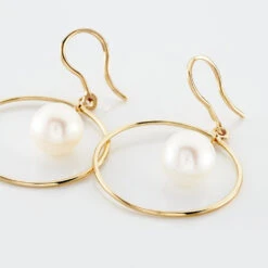 Boucles D'oreilles Pendantes Joris Or Jaune Perle De Culture -Garmin Soldes B3OFJU2355 view2