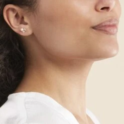 Boucles D'oreilles Puces Frigga Or Jaune Perle De Culture Et Oxyde -Garmin Soldes B3OFJU2361 model0