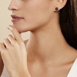 Boucles D'oreilles Puces Micaelle Teintees Or Jaune Perle De Culture -Garmin Soldes B3OFJUH006 model0