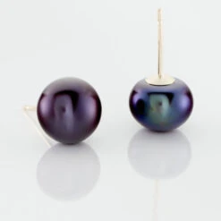 Boucles D'oreilles Puces Micaelle Teintees Or Jaune Perle De Culture -Garmin Soldes B3OFJUH006 view2