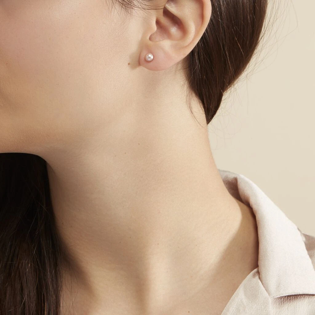 Boucles D'oreilles Puces Ursulina Or Jaune Perle De Culture 6 Boucles D'oreilles Puces Ursulina Or Jaune Perle De Culture – Image 4