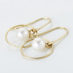 Boucles D'oreilles Pendantes Salvine Or Jaune Perle De Culture -Garmin Soldes B3OFJUW843 view2