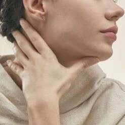 Boucles D'oreilles Puces Annie-francoise Infini Or Jaune -Garmin Soldes B3OFJW003F model0