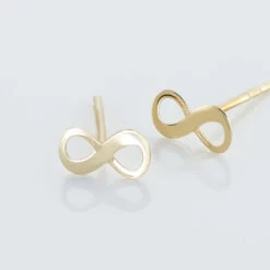 Boucles D'oreilles Puces Annie-francoise Infini Or Jaune -Garmin Soldes B3OFJW003F view2