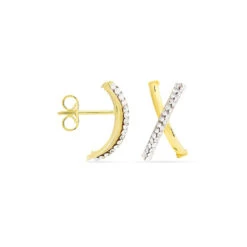 Créoles Bleona Croisees Or Jaune Strass 8 Créoles Bleona Croisees Or Jaune Strass -Garmin Soldes B3OFJW007Q view2