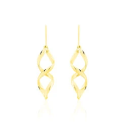 Boucles D'oreilles Pendantes Merone Vagues Or Jaune