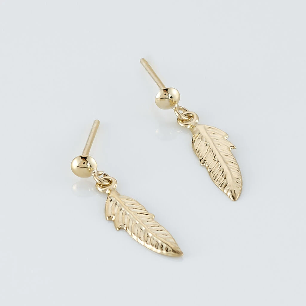 Boucles D'oreilles Pendantes Bartolomea Feuille Or Jaune 5 Boucles D'oreilles Pendantes Bartolomea Feuille Or Jaune – Image 3