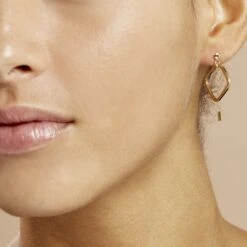 Créoles Elyette Carre Ajoure Or Jaune -Garmin Soldes B3OFJW00B2 model0