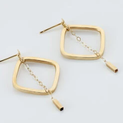 Créoles Elyette Carre Ajoure Or Jaune -Garmin Soldes B3OFJW00B2 view2