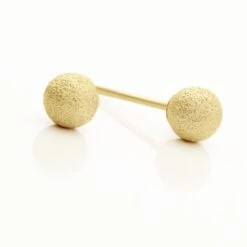 Boucles D'oreilles Puces Fidelia Boule Sablee Or Jaune -Garmin Soldes B3OFJW0508 view2