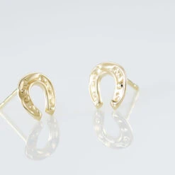 Boucles D'oreilles Puces Freyia Cheval Or Jaune -Garmin Soldes B3OFJW0679 view2