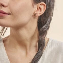 Boucles D'oreilles Puces Elodile Ovale Or Jaune -Garmin Soldes B3OFJW0786 model0