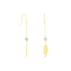 Boucles D'oreilles Pendantes Powoo Or Jaune Strass -Garmin Soldes B3OFJXW209 view1