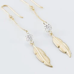 Boucles D'oreilles Pendantes Powoo Or Jaune Strass -Garmin Soldes B3OFJXW209 view2